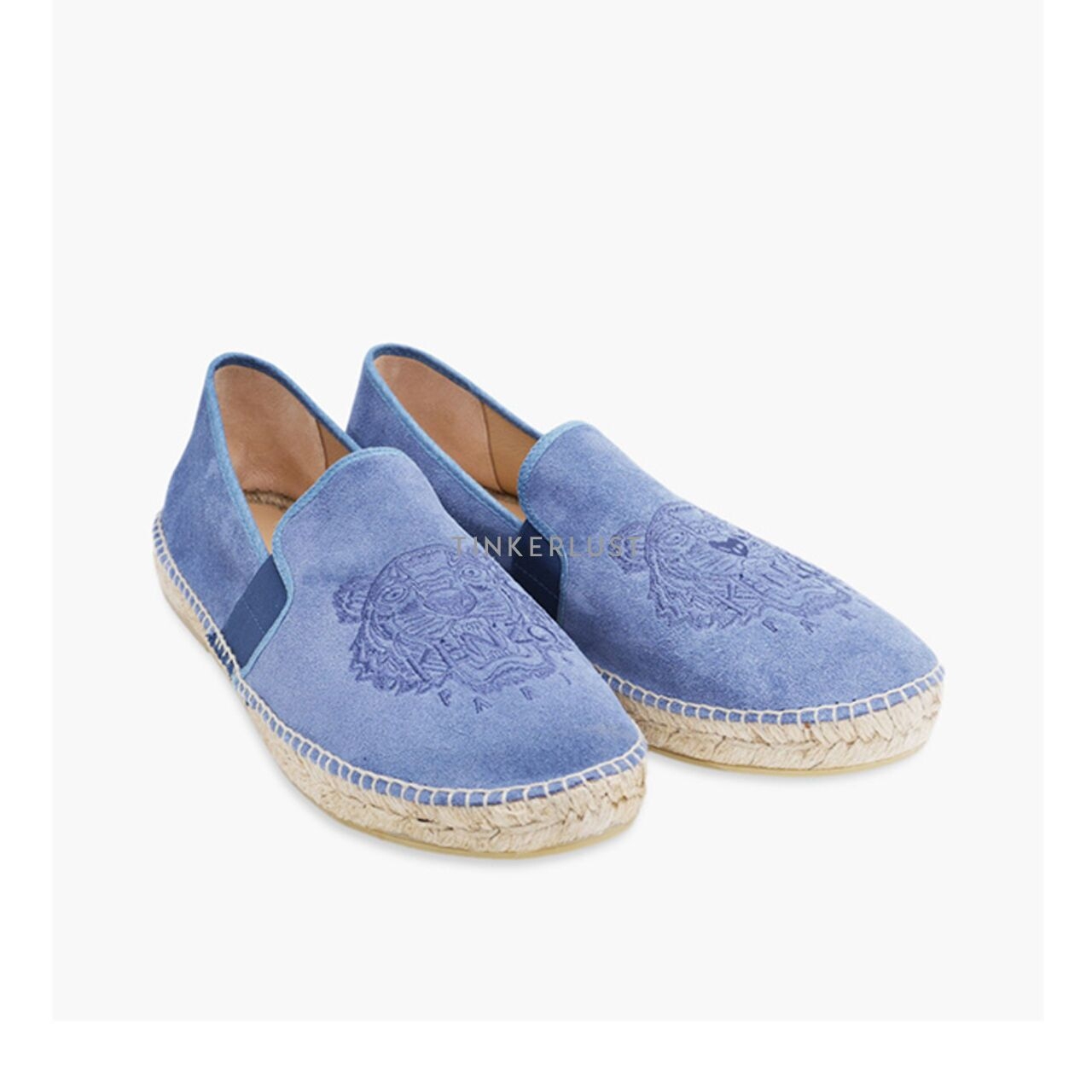 Kenzo Men Tiger Espadrilles Blue Suede Sneakers