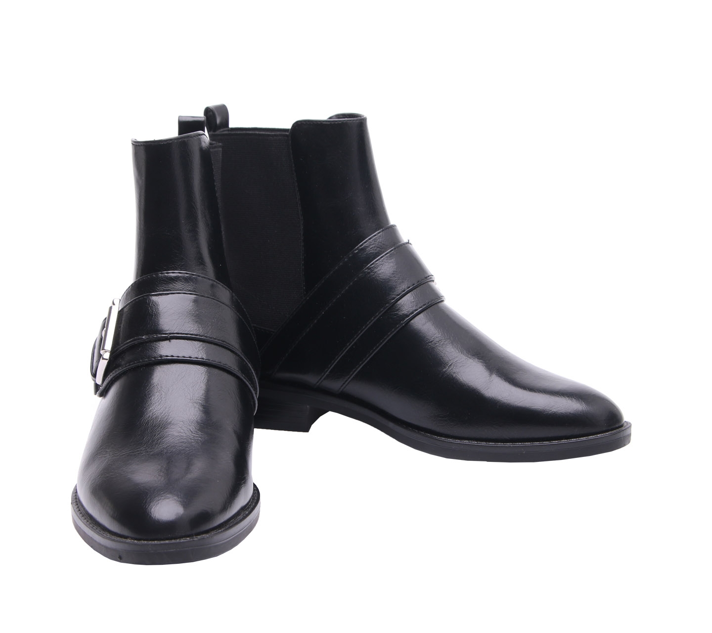 Zara Black Buckles Ankle Boots