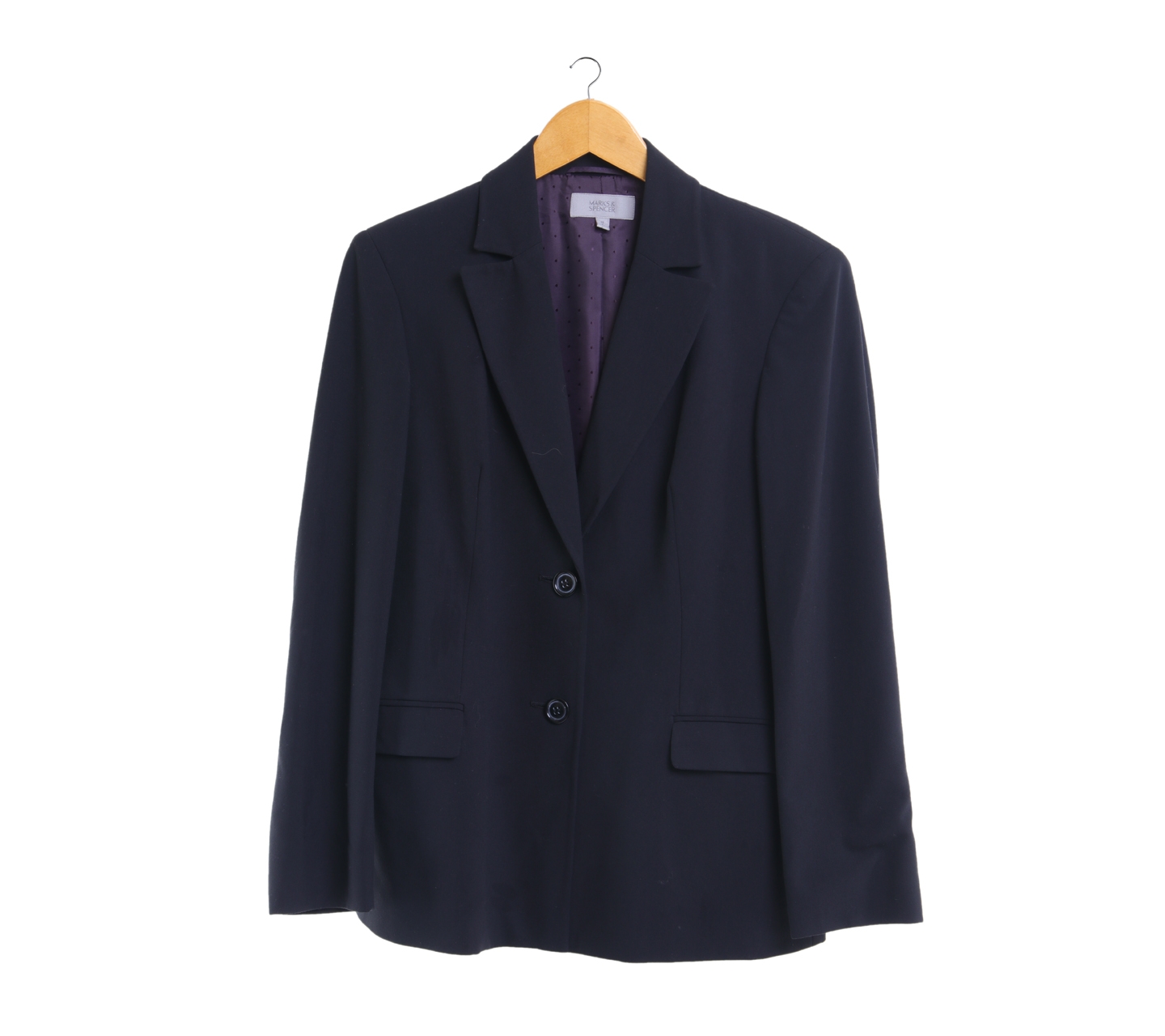 Marks & Spencer Black Single Breasted Two Button Notch Lapel Blazer