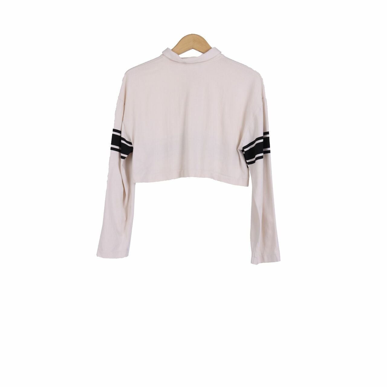 Zara Black & Ivory Crop Blouse