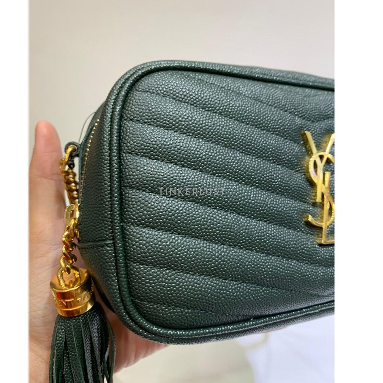 Saint Laurent Mini Lou Camera Bag Caviar Dark Green 2022 Sling Bag