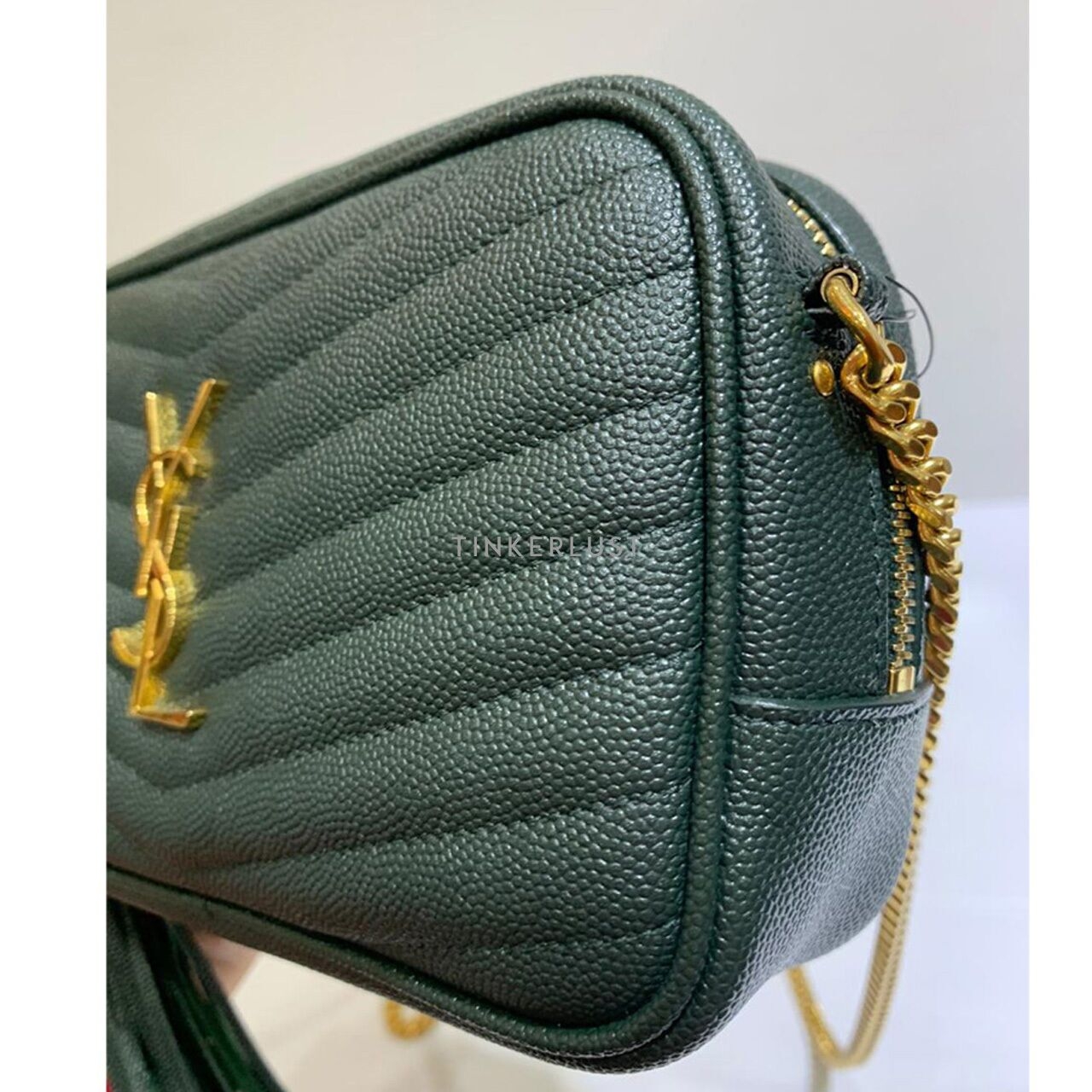 Saint Laurent Mini Lou Camera Bag Caviar Dark Green 2022 Sling Bag