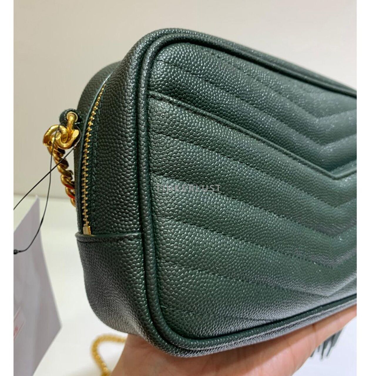 Saint Laurent Mini Lou Camera Bag Caviar Dark Green 2022 Sling Bag