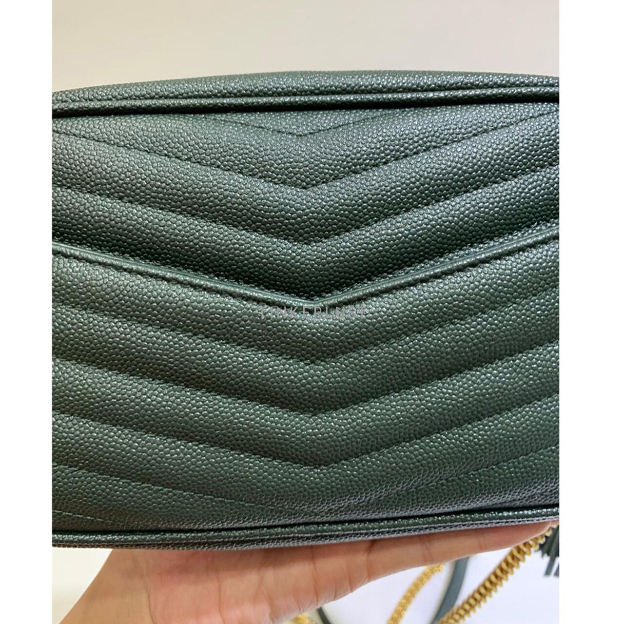 Saint Laurent Mini Lou Camera Bag Caviar Dark Green 2022 Sling Bag