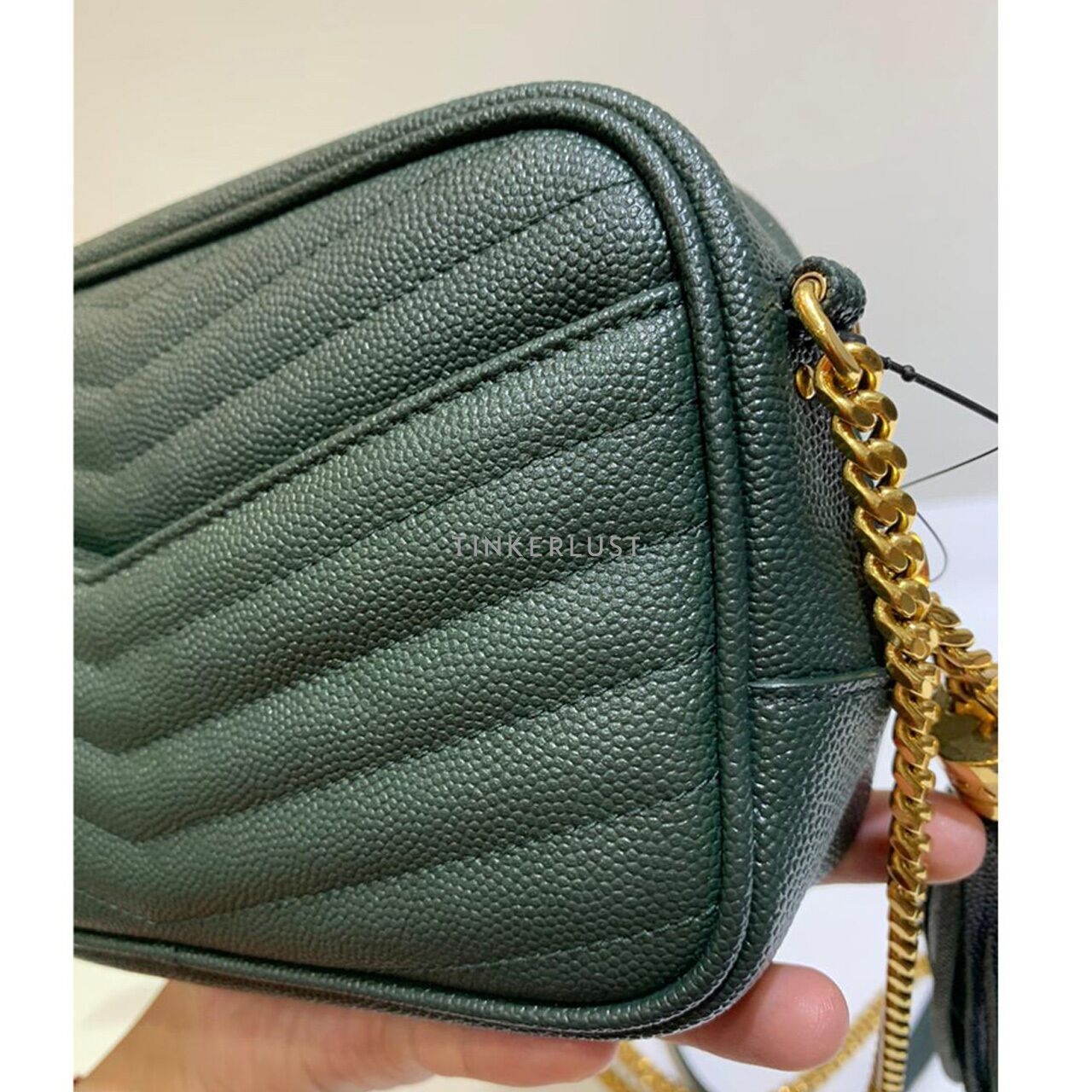 Saint Laurent Mini Lou Camera Bag Caviar Dark Green 2022 Sling Bag