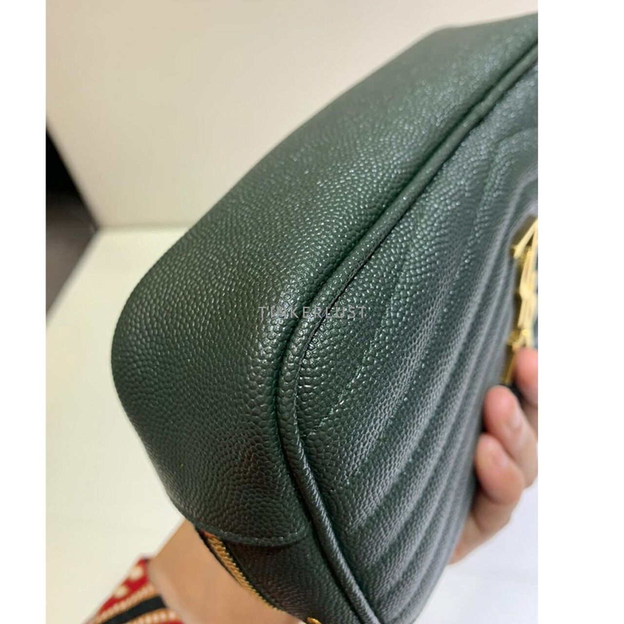 Saint Laurent Mini Lou Camera Bag Caviar Dark Green 2022 Sling Bag