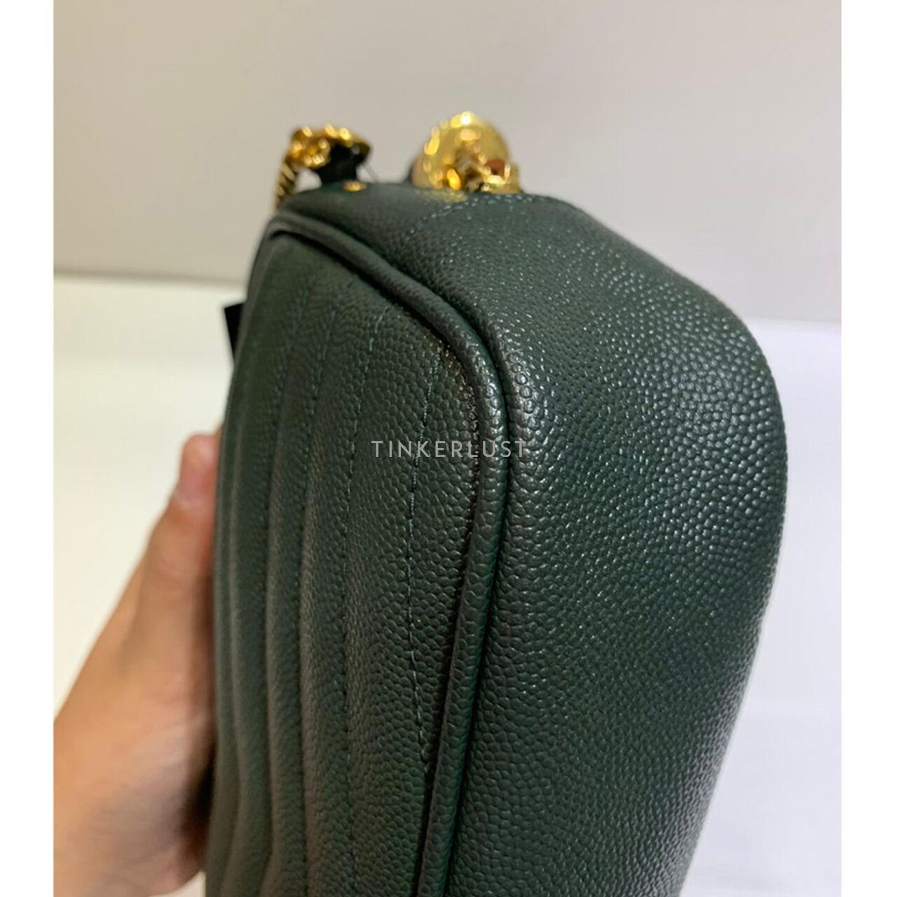 Saint Laurent Mini Lou Camera Bag Caviar Dark Green 2022 Sling Bag