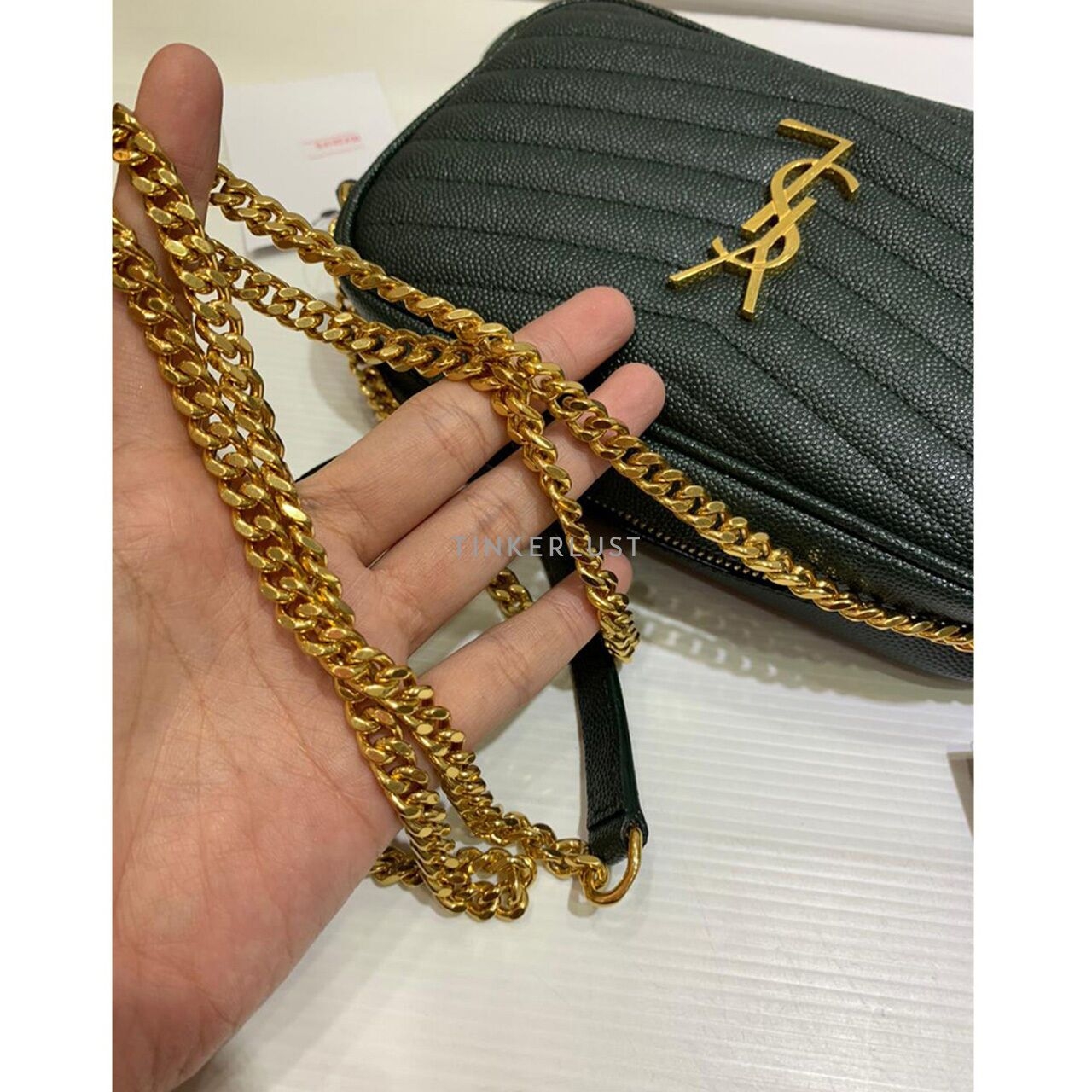 Saint Laurent Mini Lou Camera Bag Caviar Dark Green 2022 Sling Bag