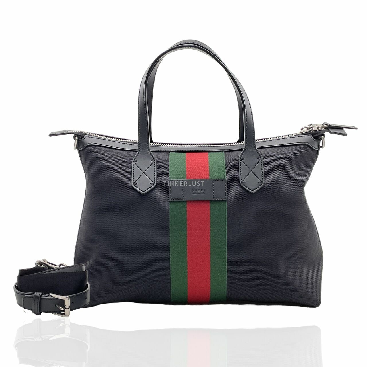 Gucci Nylon Black Top Handle Satchel