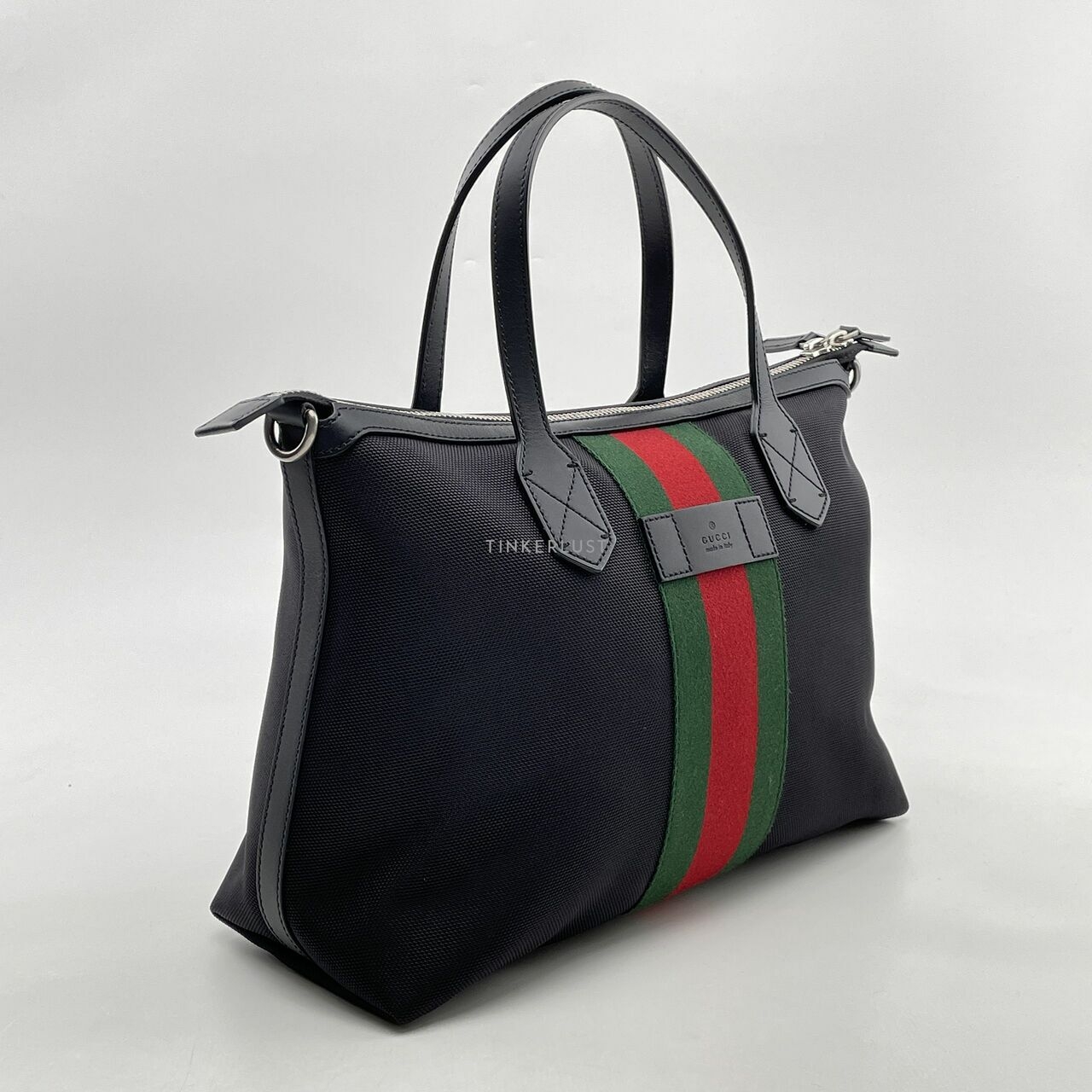 Gucci Nylon Black Top Handle Satchel