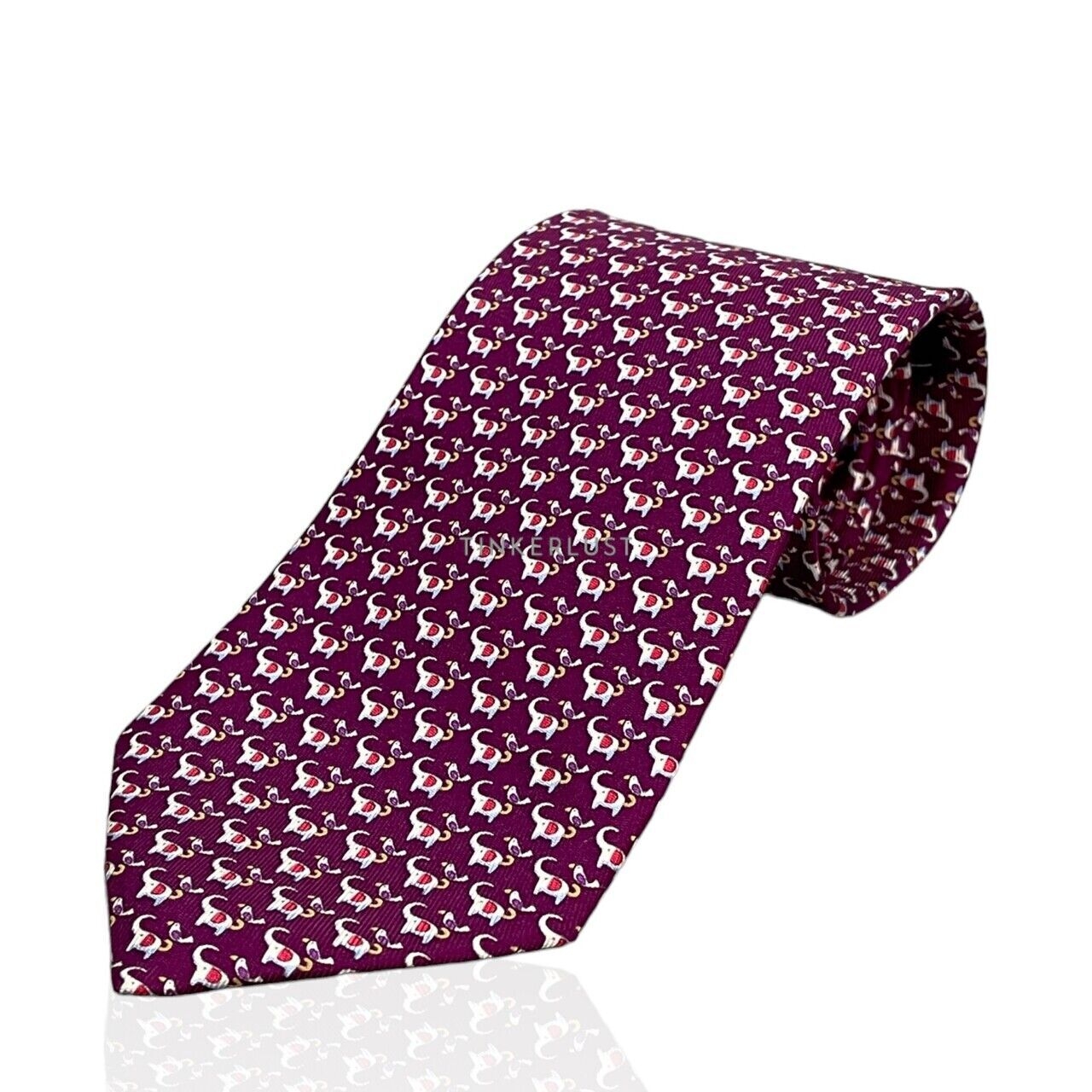 Salvatore Ferragamo Print Purple Silk Tie