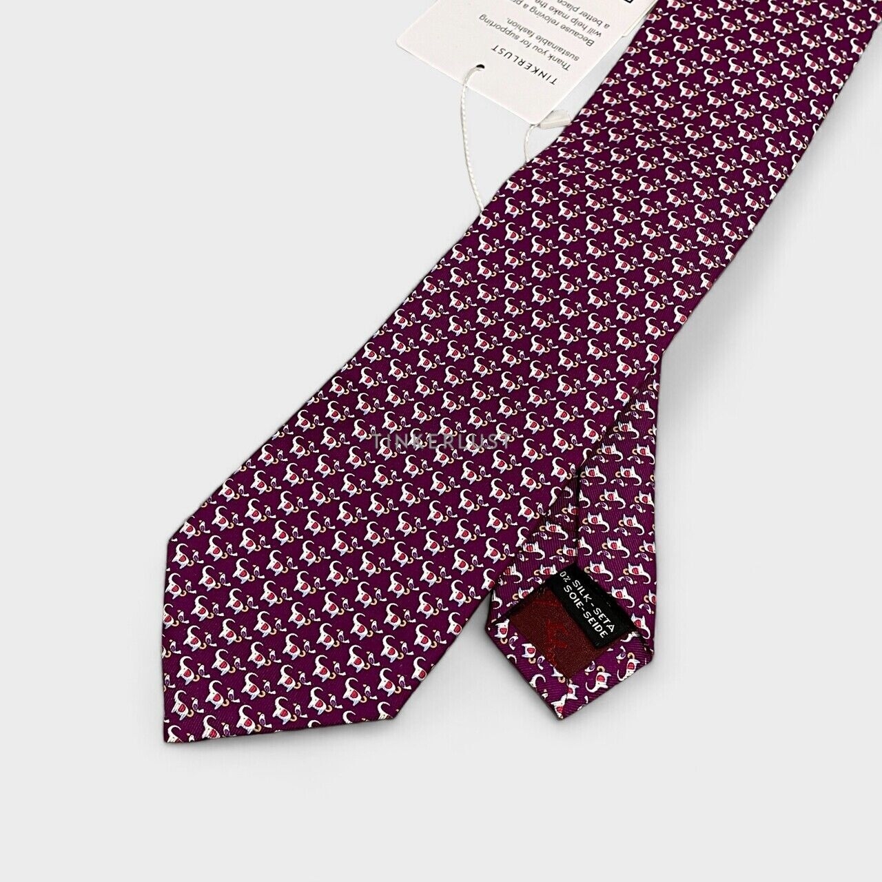 Salvatore Ferragamo Print Purple Silk Tie