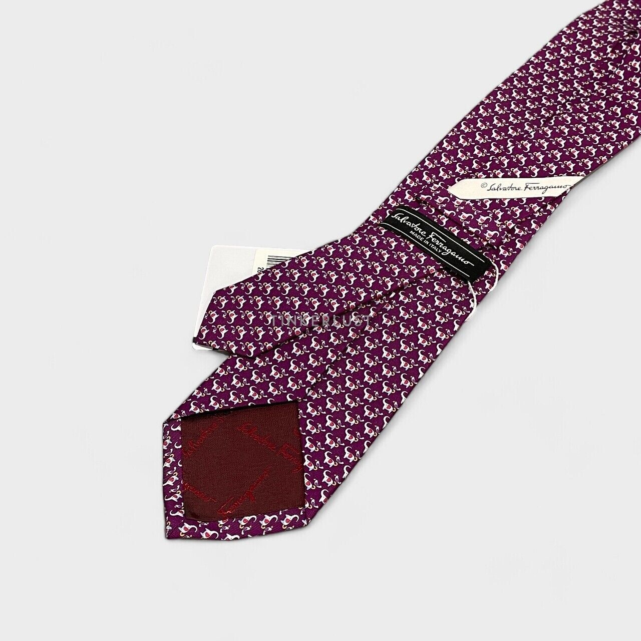 Salvatore Ferragamo Print Purple Silk Tie