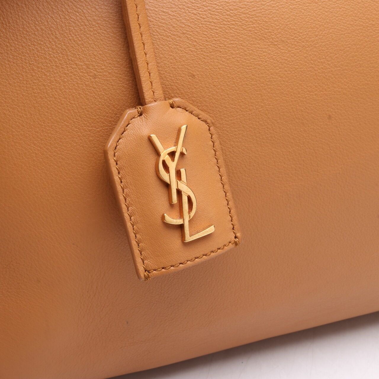 Yves Saint Laurent Cabas Rive Gauche in Gold Leather Satchel