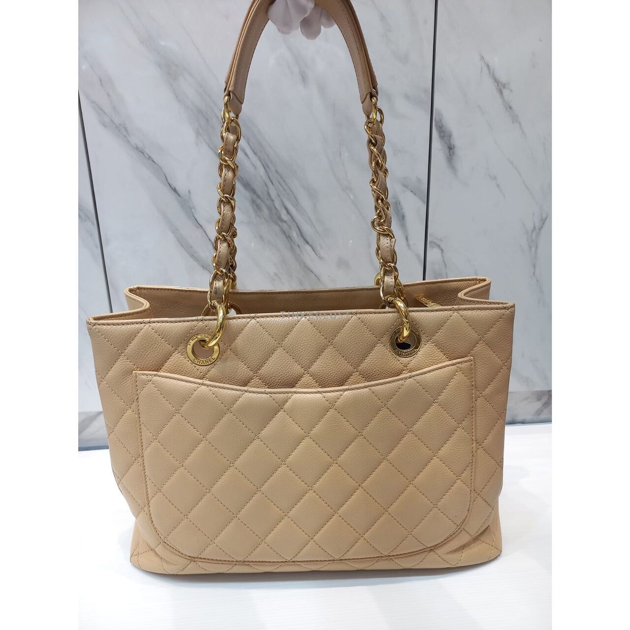 Chanel GST Beige Caviar #17 2012 Tote Bag