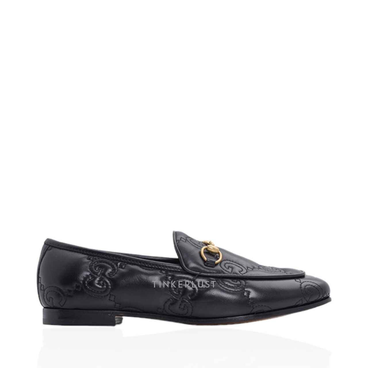 Gucci GG Jordan Black Matelasse Leather Flats