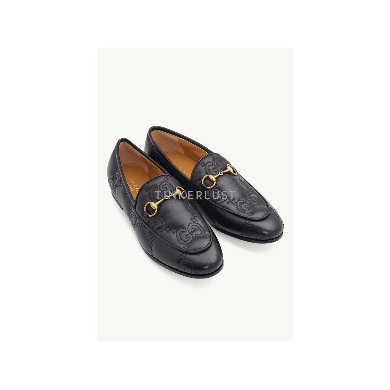 Gucci GG Jordan Black Matelasse Leather Flats