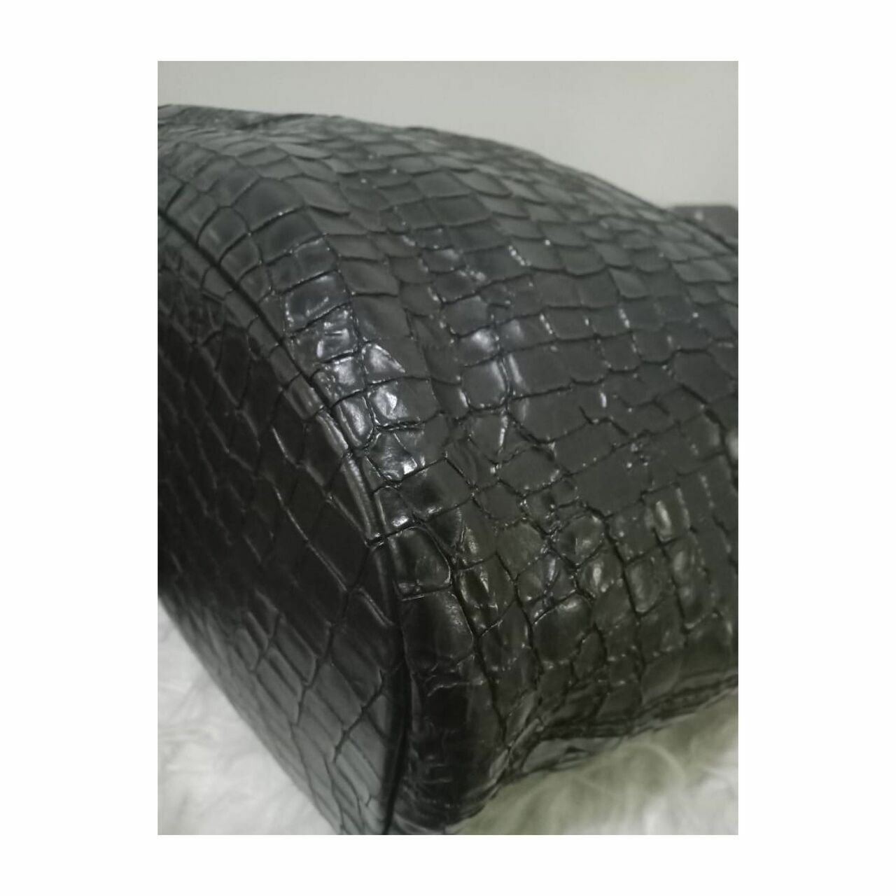 Givenchy Nightingale Black Croco Embossed Satchel