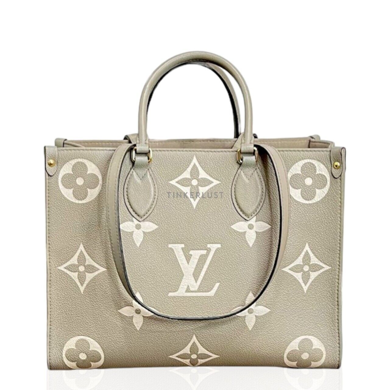 Louis Vuitton On The Go MM Tourtelle Creme Satchel Bag