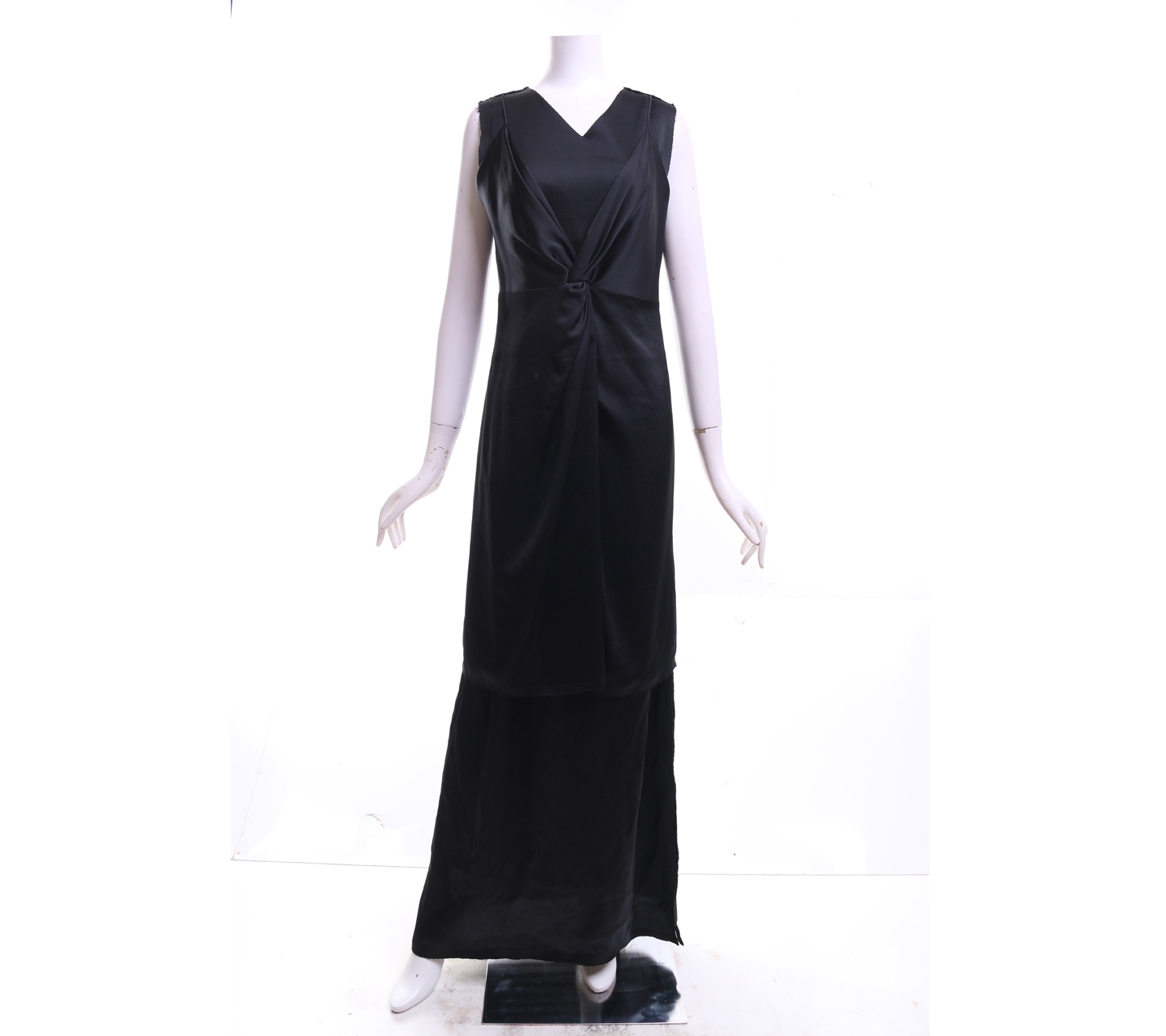 Patrick Owen Black Tunic Dress V- Neck Long Dress