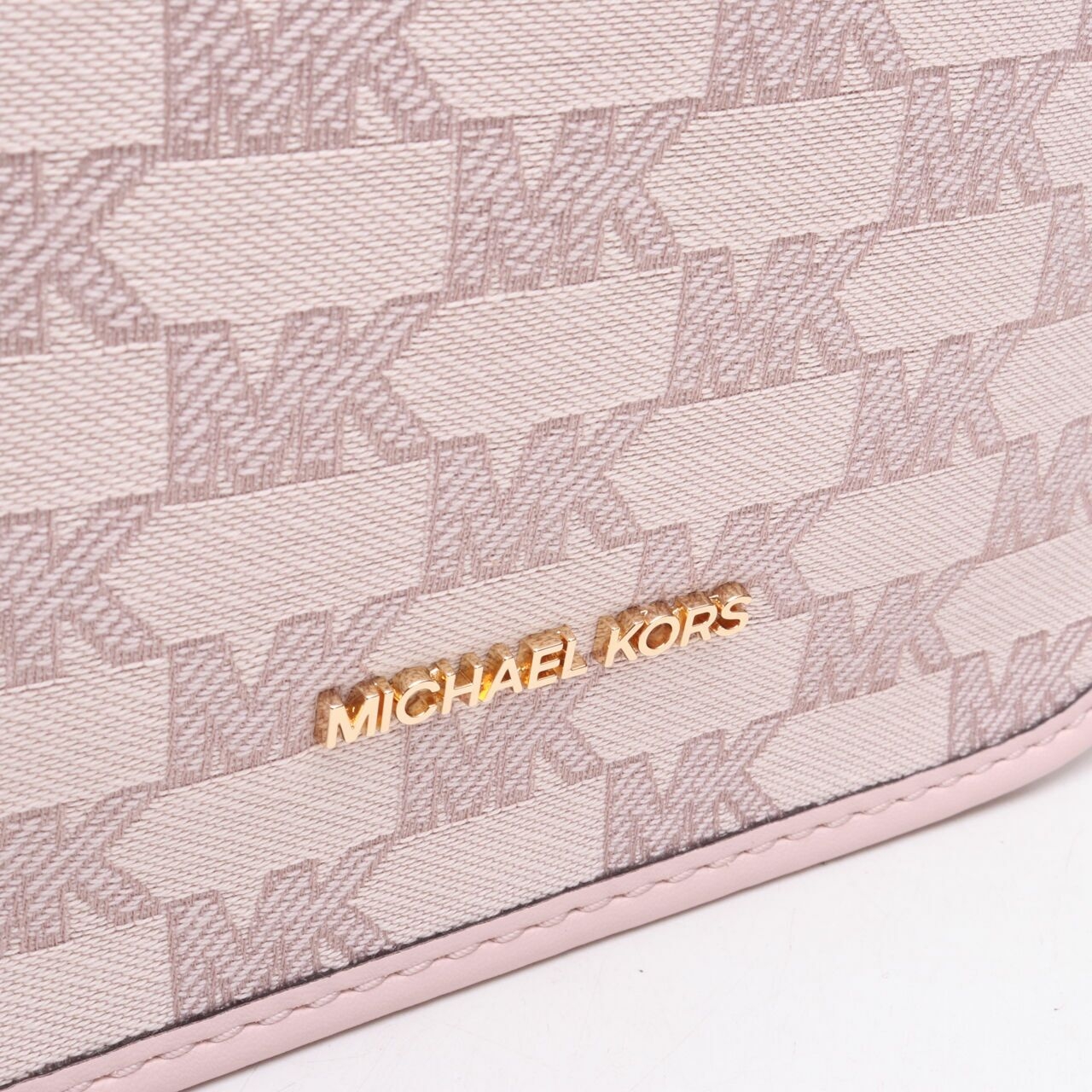 Michael Kors Briley Small Logo Canvas Messenger Bag Powder Blush Sling Bag	