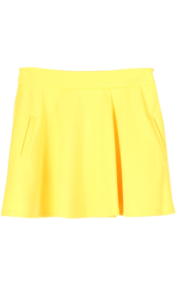 Yellow Flare Mini Skirt