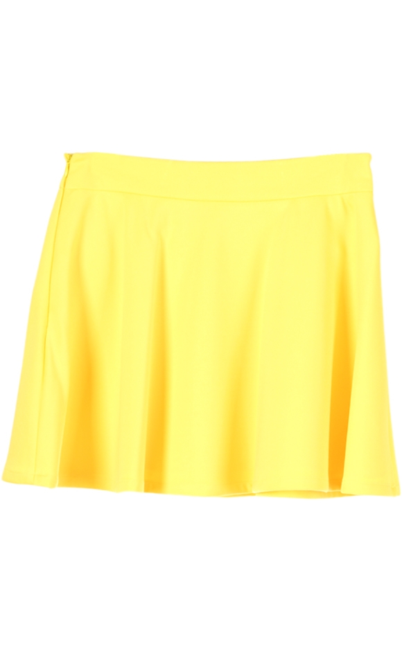 Yellow Flare Mini Skirt