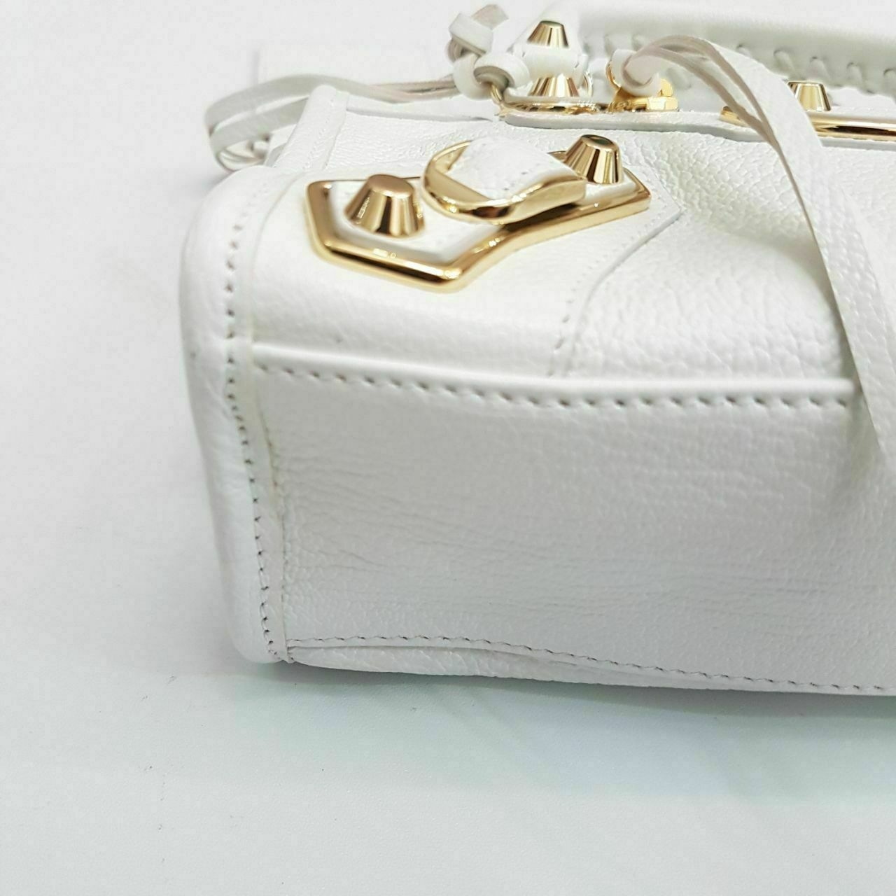 Balenciaga Mini City Metalic Edge Blanc White GHW Handbag