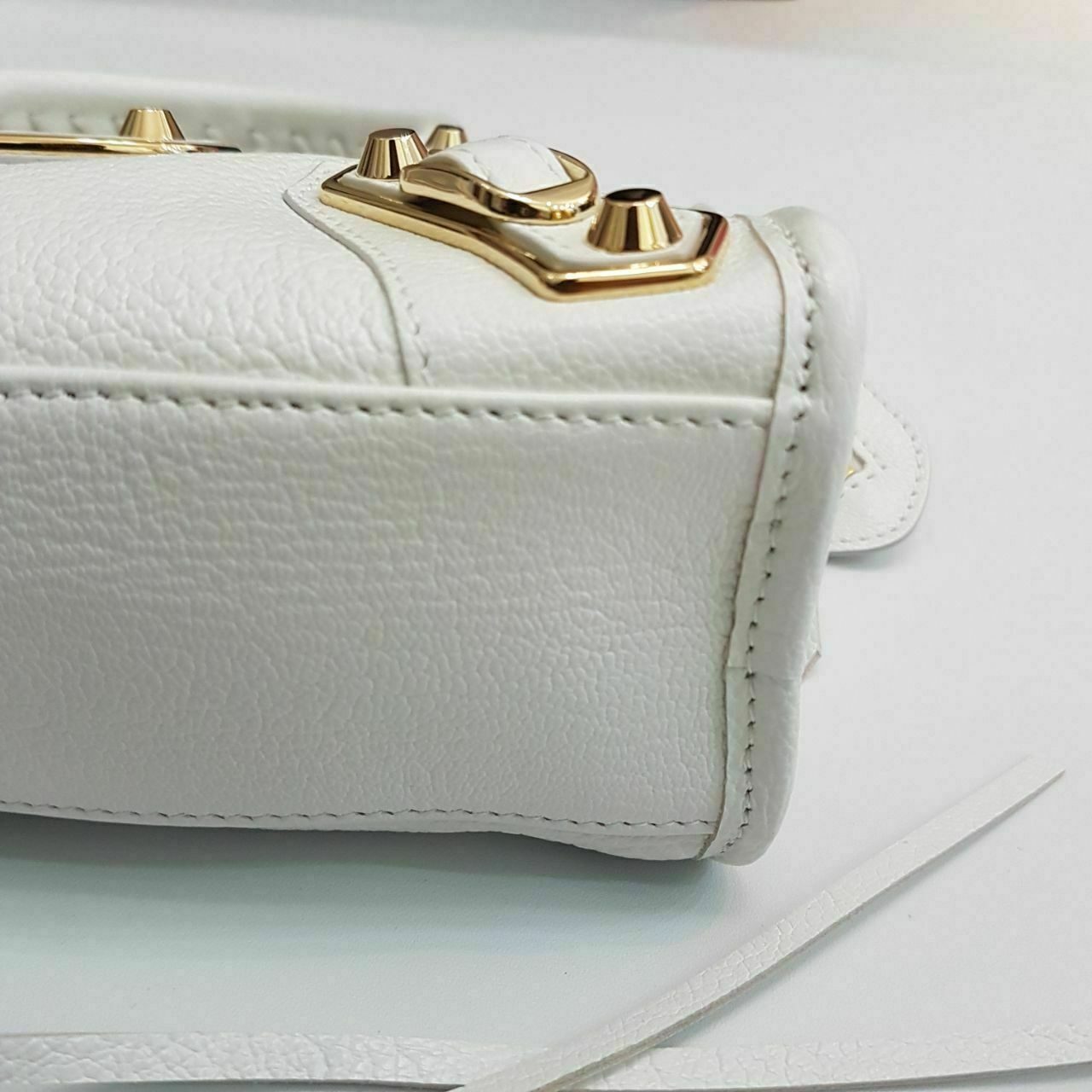 Balenciaga Mini City Metalic Edge Blanc White GHW Handbag