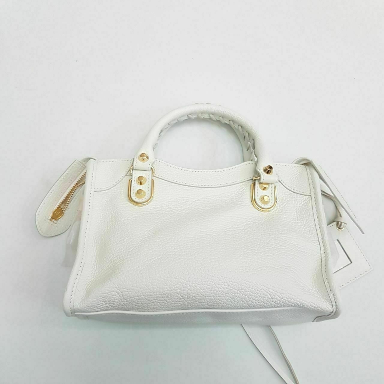 Balenciaga Mini City Metalic Edge Blanc White GHW Handbag