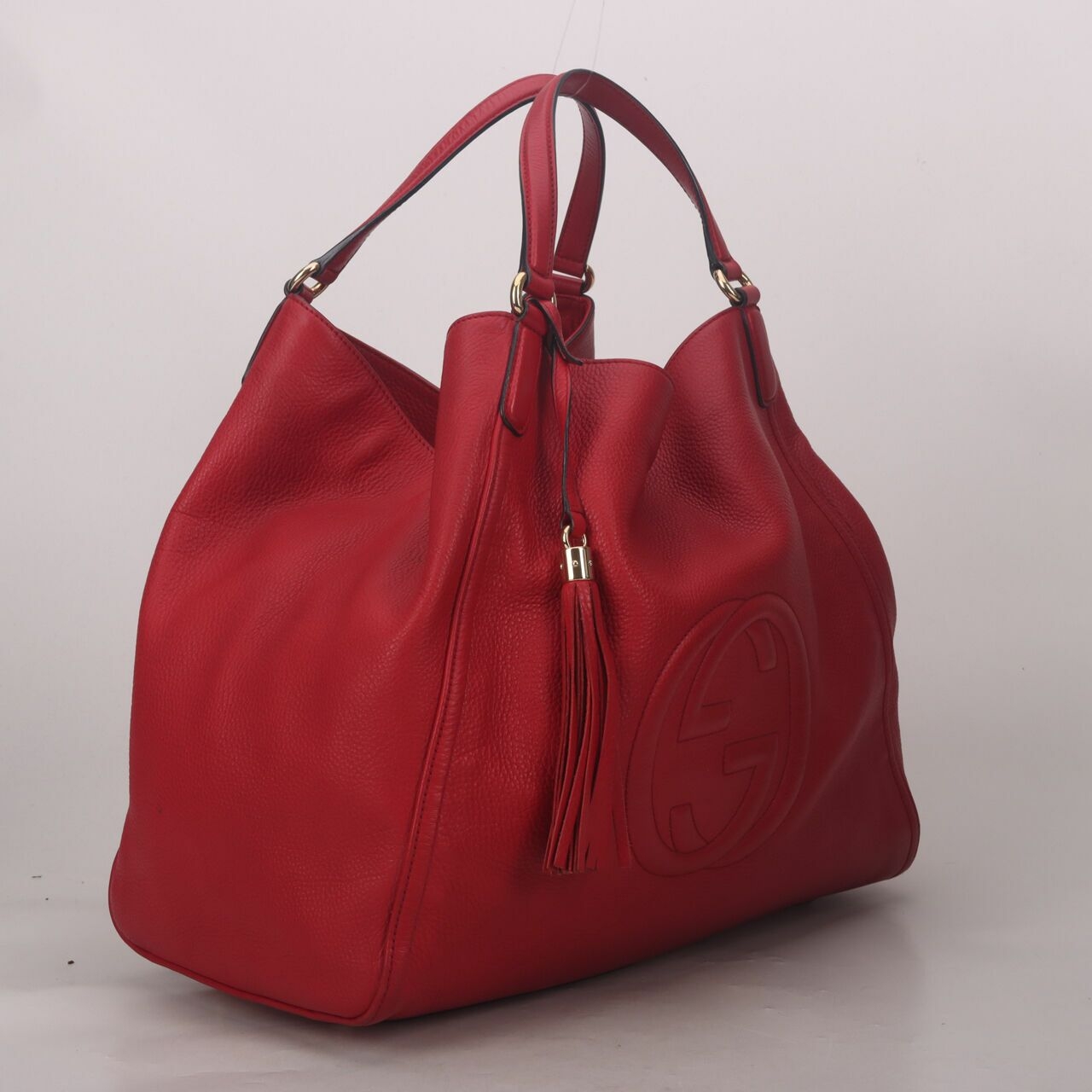 Gucci Soho Red Leather Large Hobo Handbag