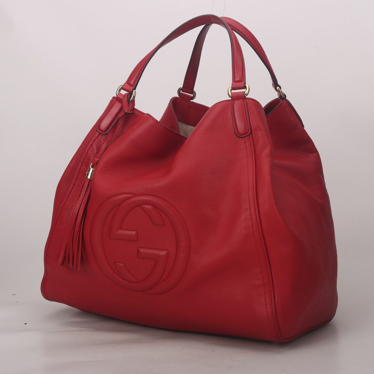 Gucci Soho Red Leather Large Hobo Handbag