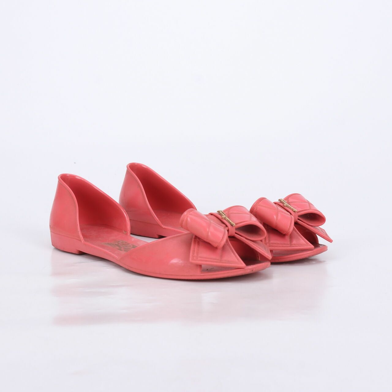 Salvatore Ferragamo Bow Jelly Flats Sandals