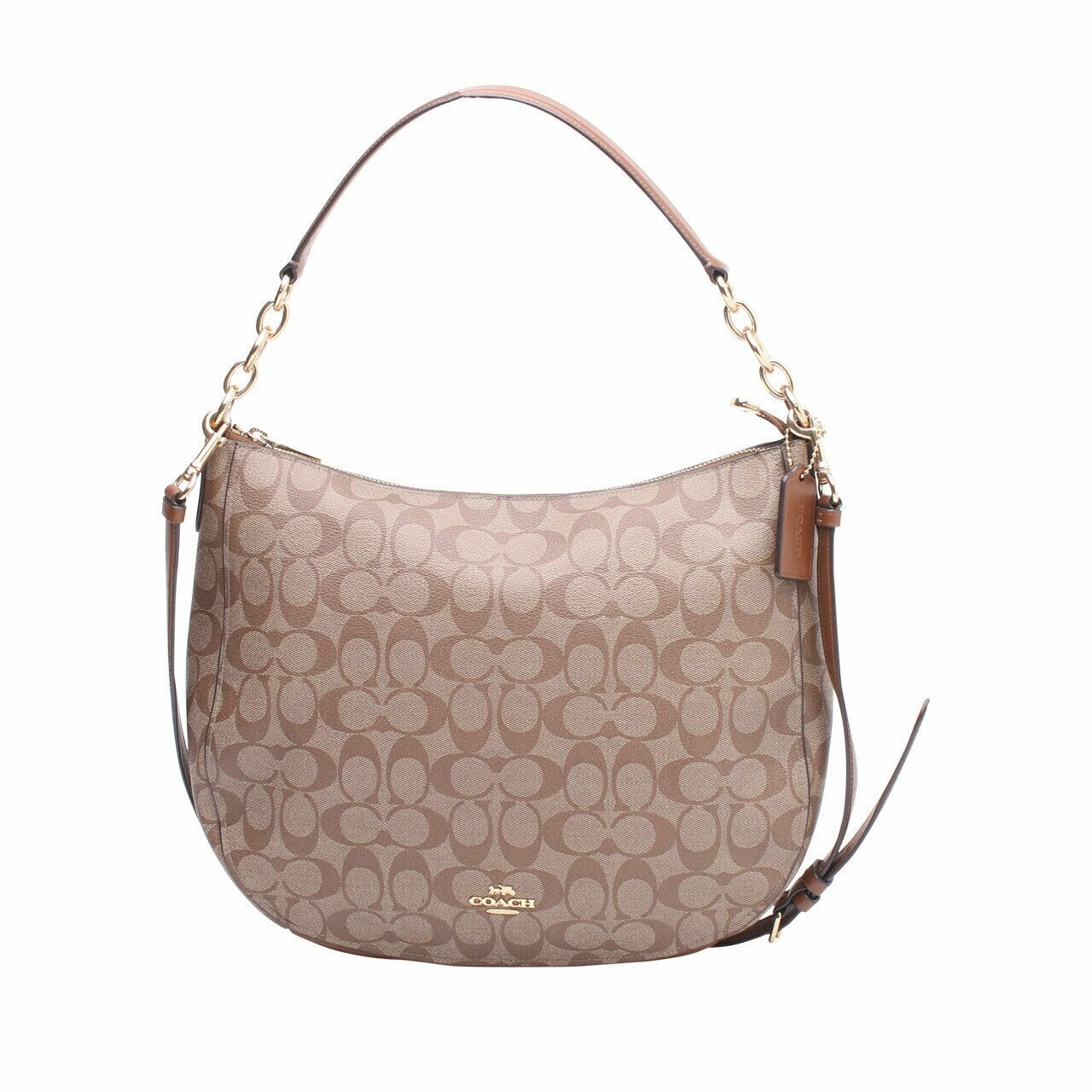 Coach Brown Elle Hobo in Signature Canvas Shoulder Bag