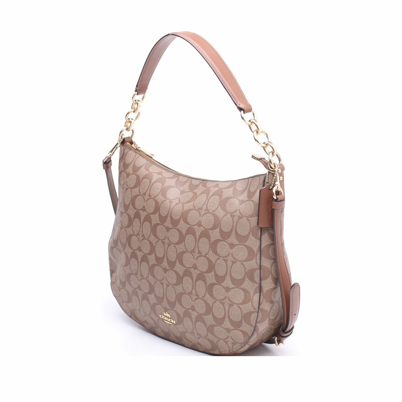 Coach Brown Elle Hobo in Signature Canvas Shoulder Bag