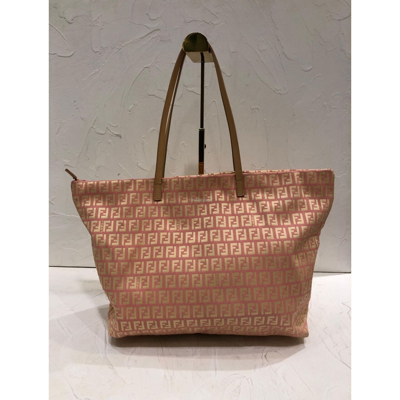 Fendi FF Canvas In Pink Tote Bag