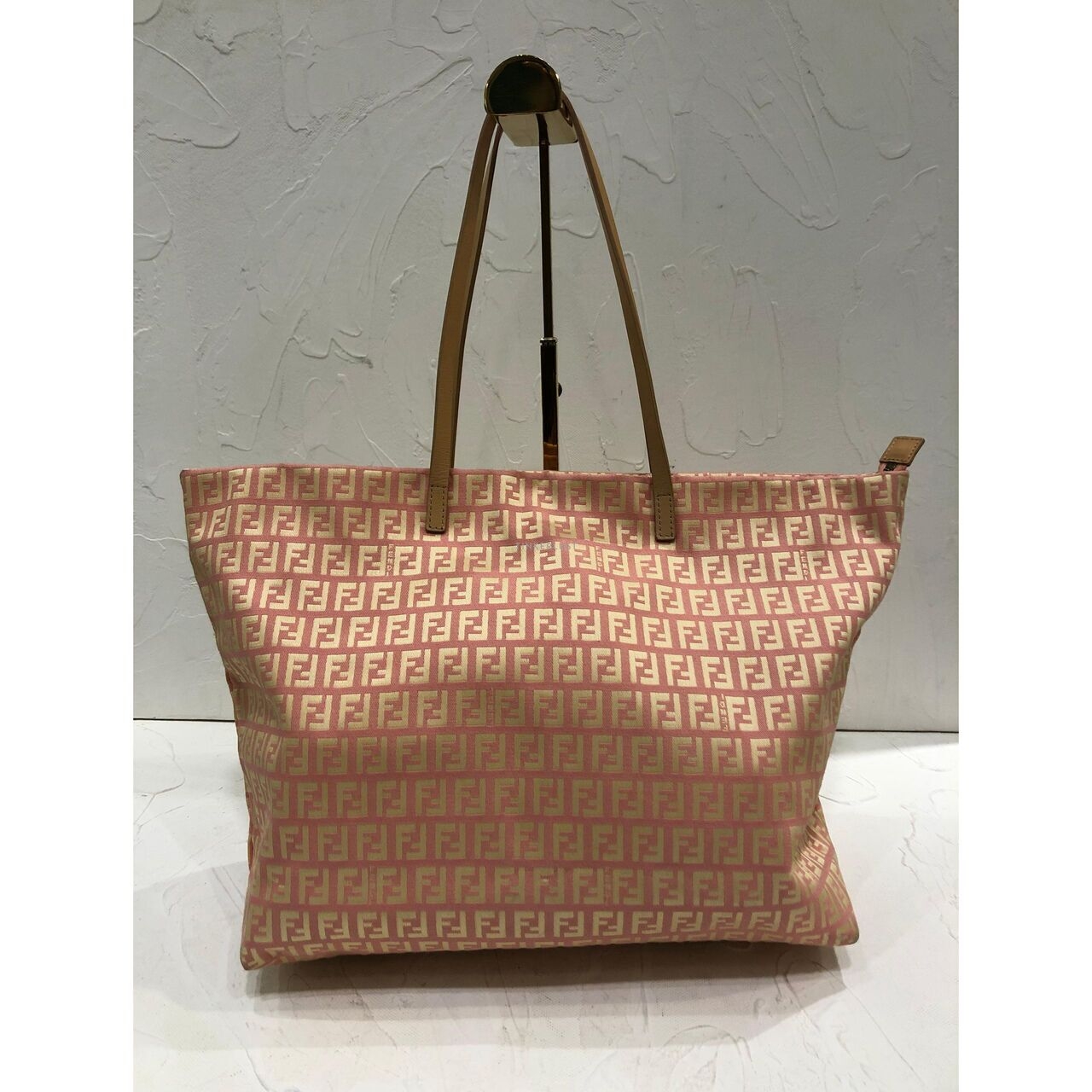 Fendi FF Canvas In Pink Tote Bag