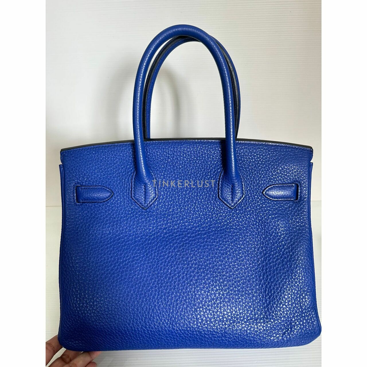 Hermes Birkin 30 Blue Electric Clemence PHW  #O Handbag