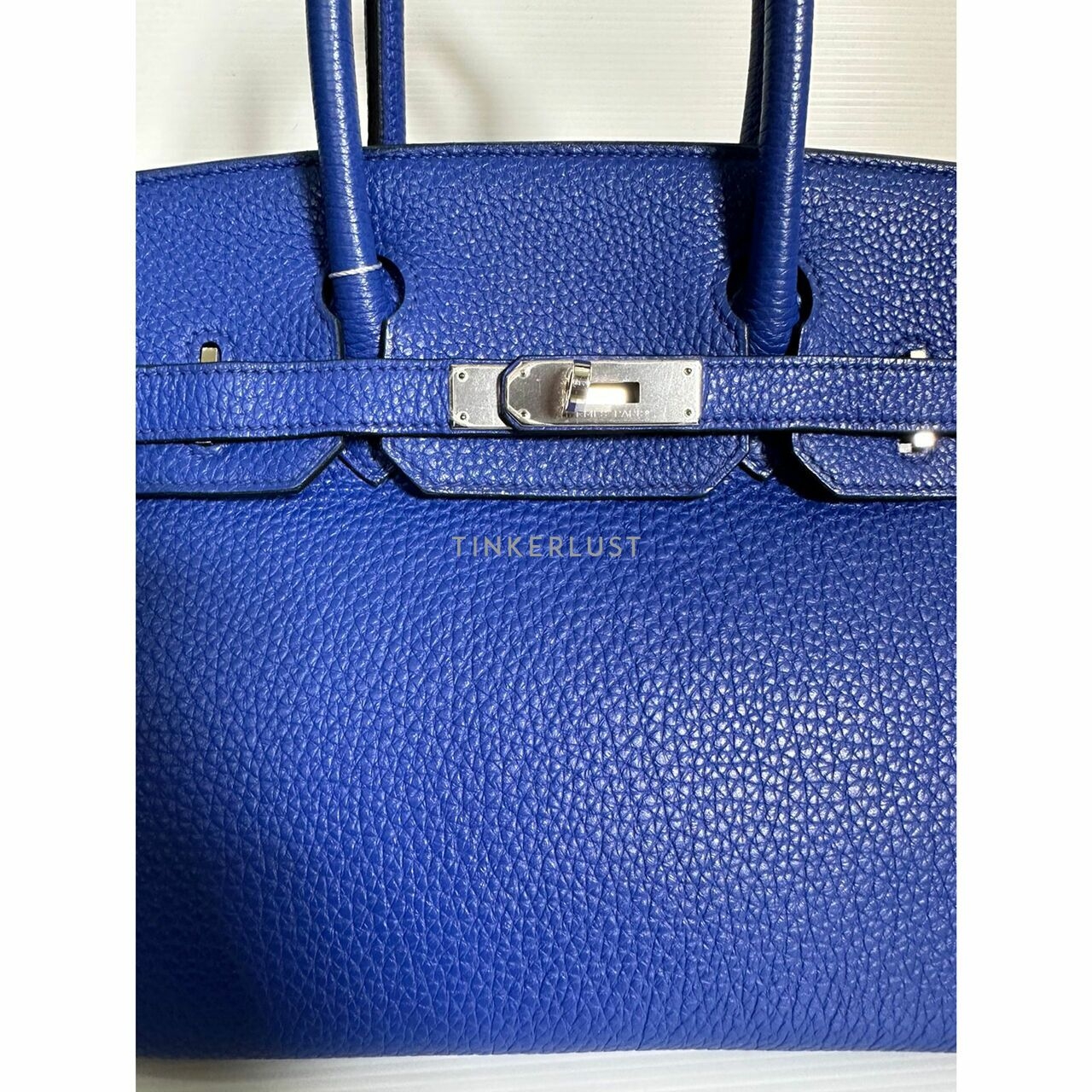 Hermes Birkin 30 Blue Electric Clemence PHW  #O Handbag