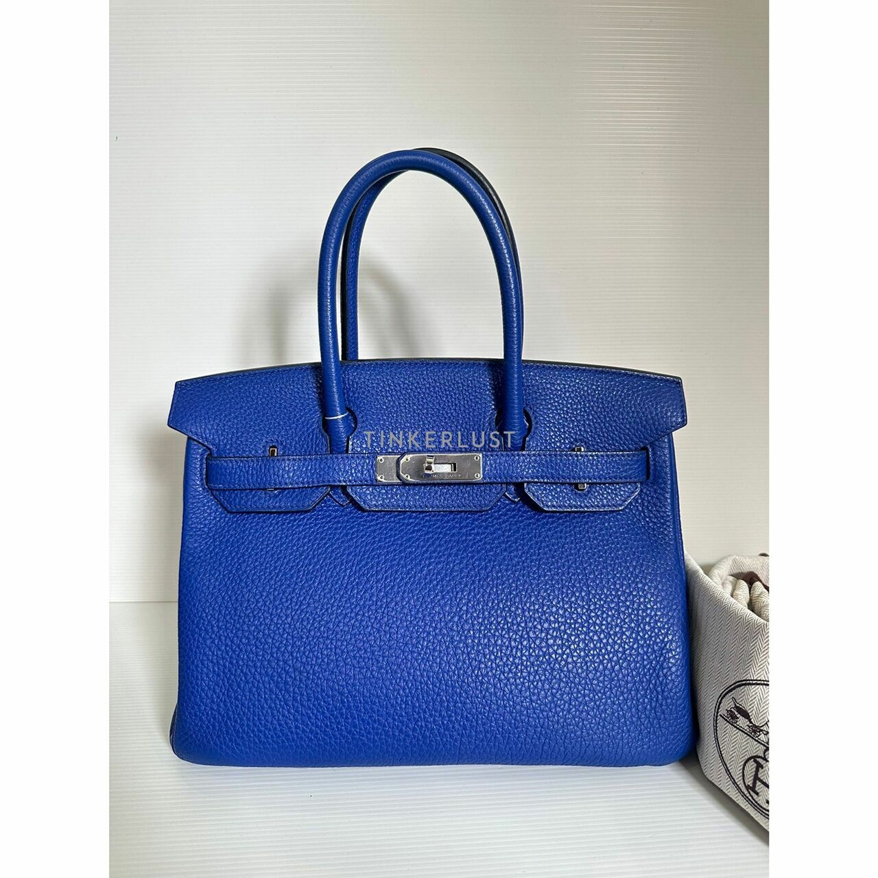 Hermes Birkin 30 Blue Electric Clemence PHW  #O Handbag