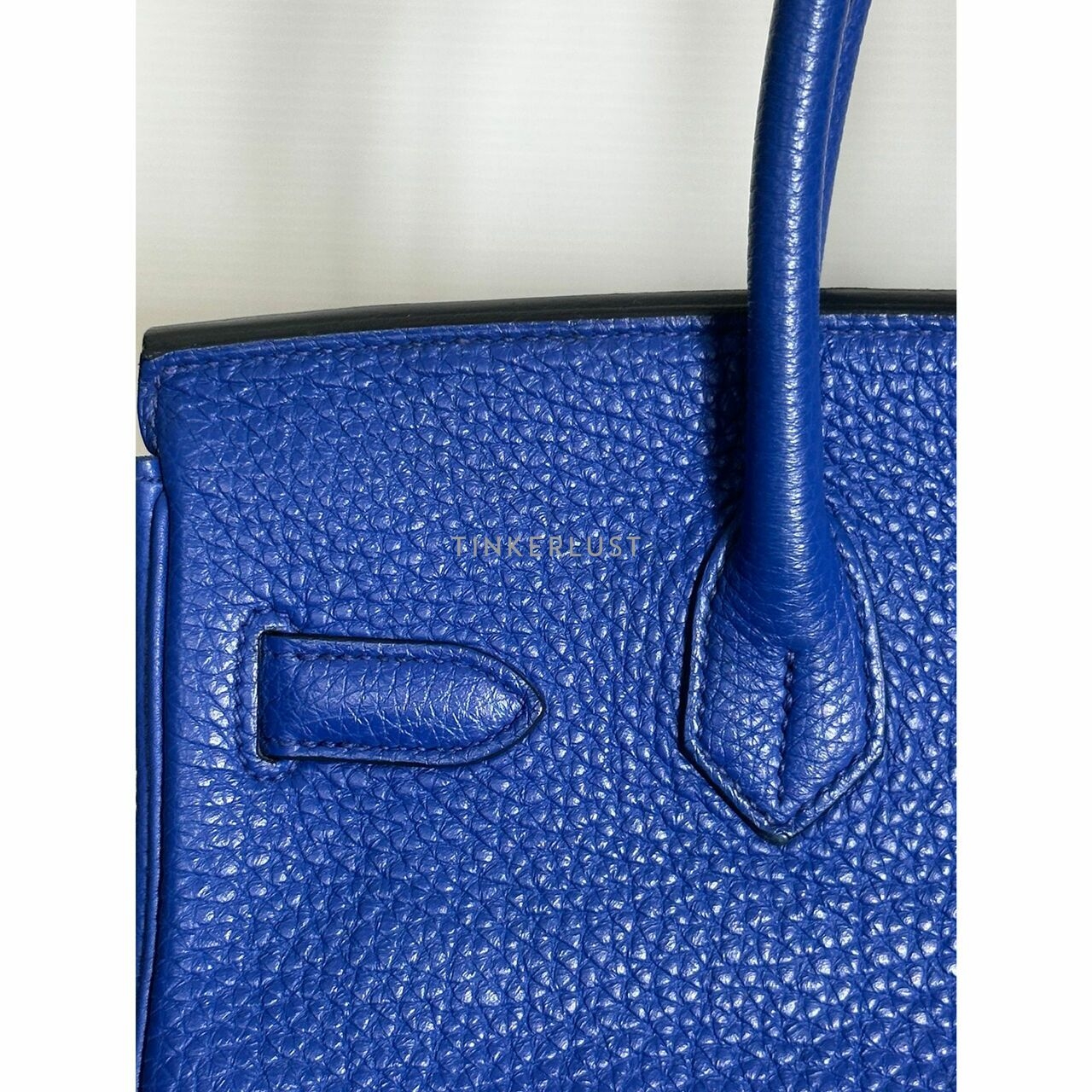 Hermes Birkin 30 Blue Electric Clemence PHW  #O Handbag