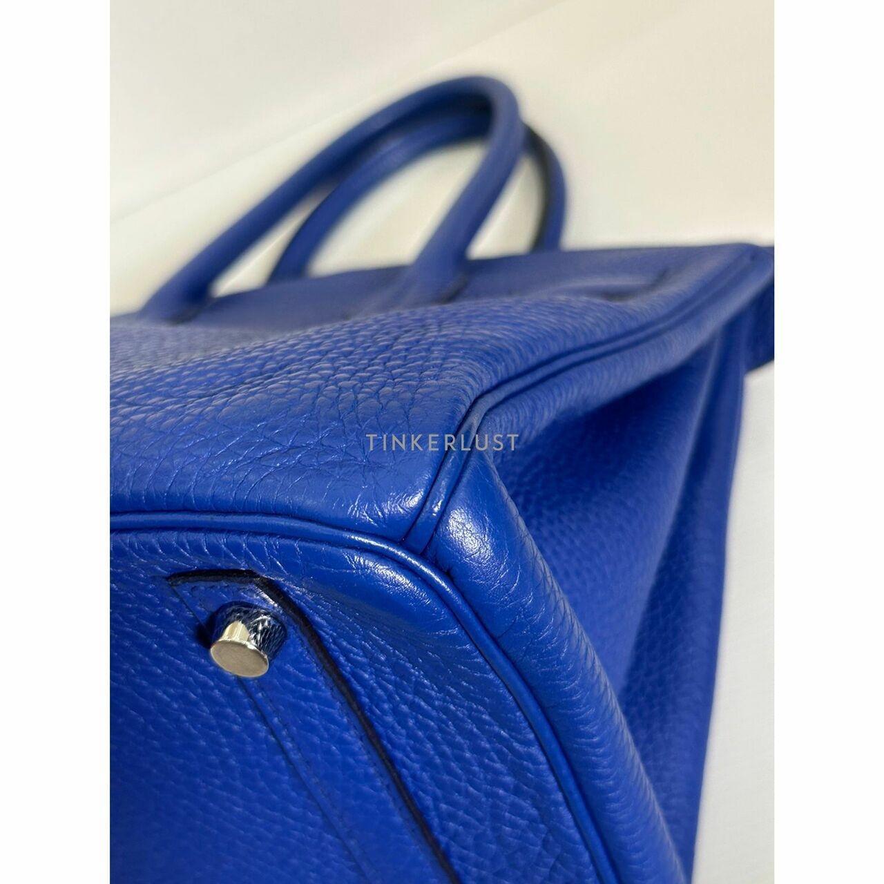 Hermes Birkin 30 Blue Electric Clemence PHW  #O Handbag