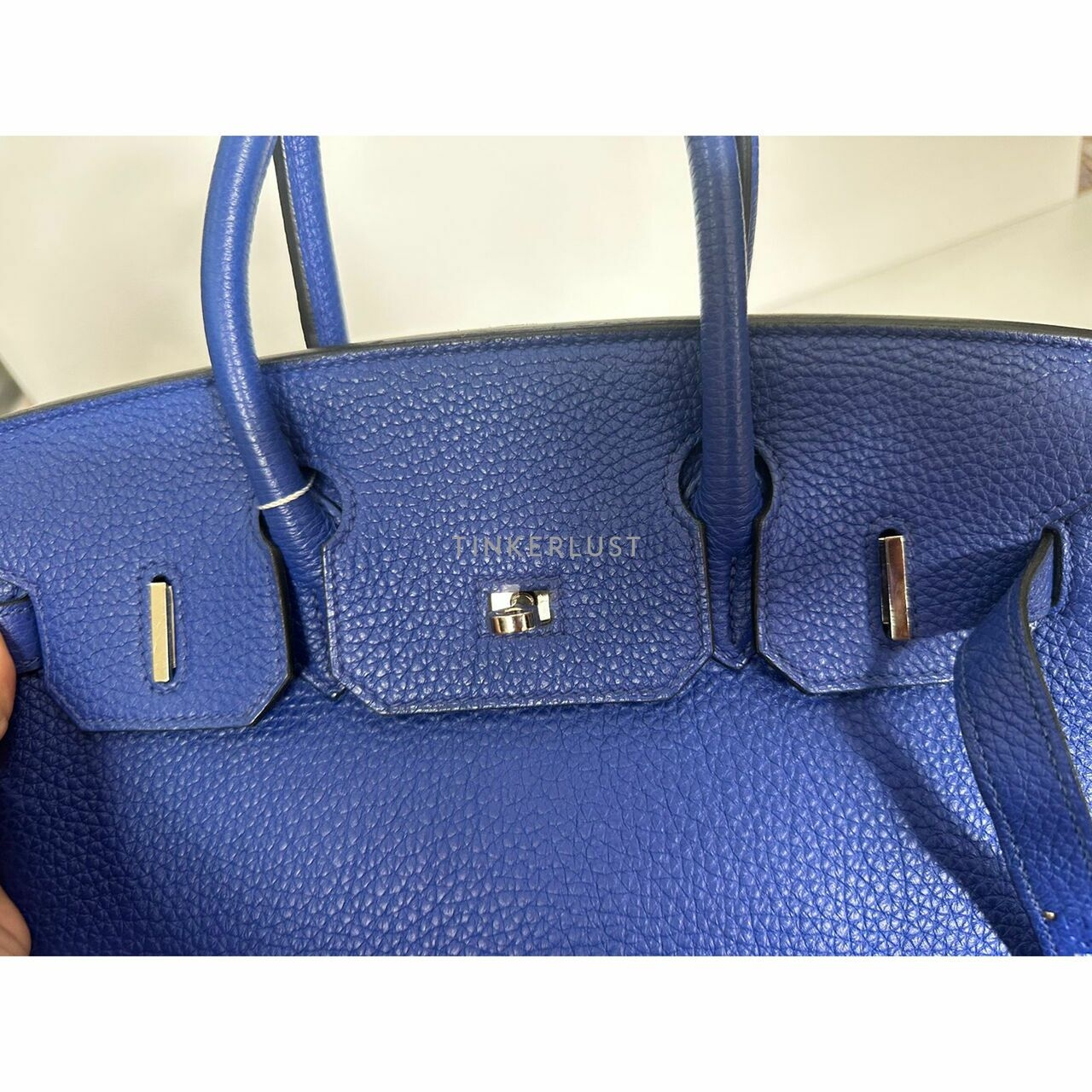 Hermes Birkin 30 Blue Electric Clemence PHW  #O Handbag