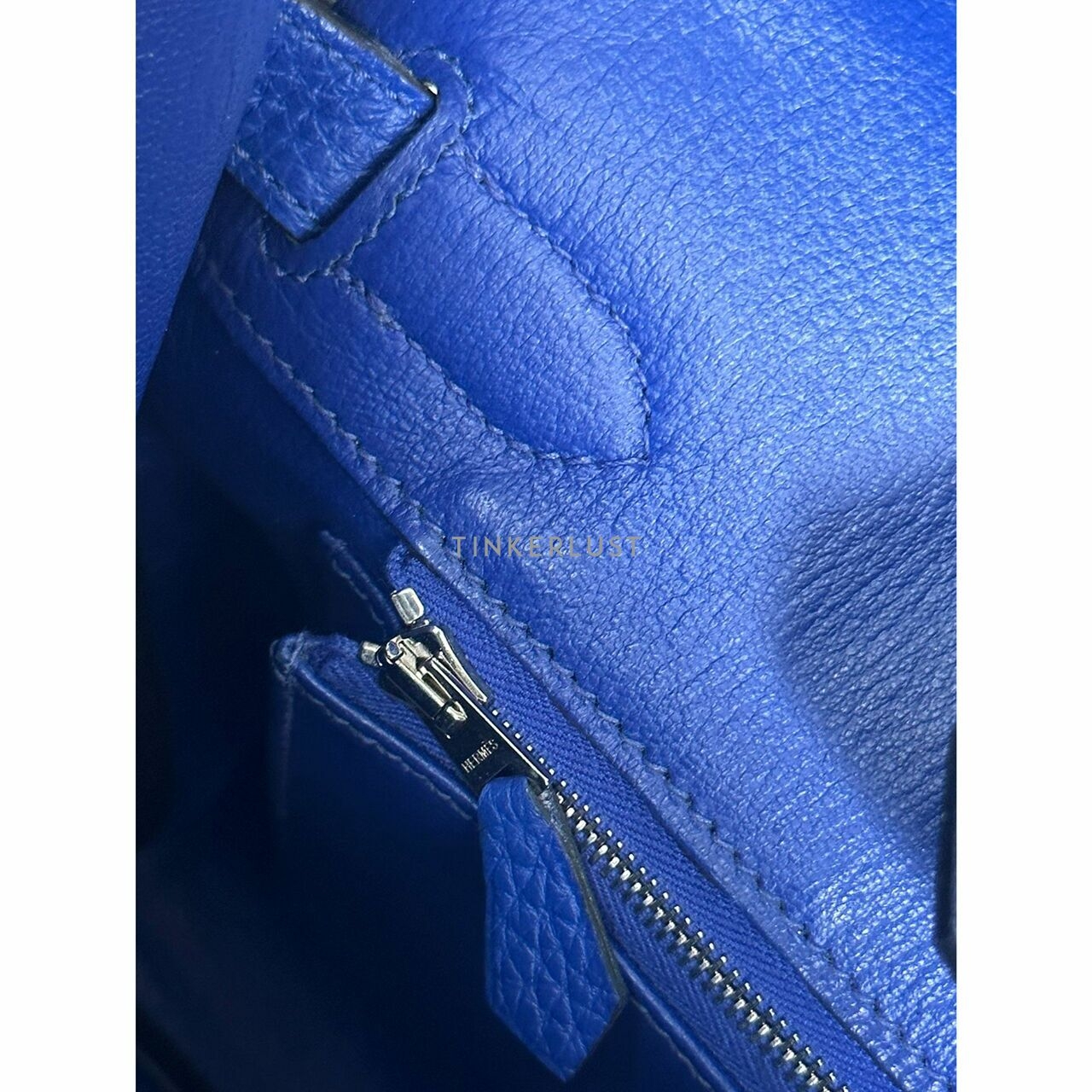 Hermes Birkin 30 Blue Electric Clemence PHW  #O Handbag