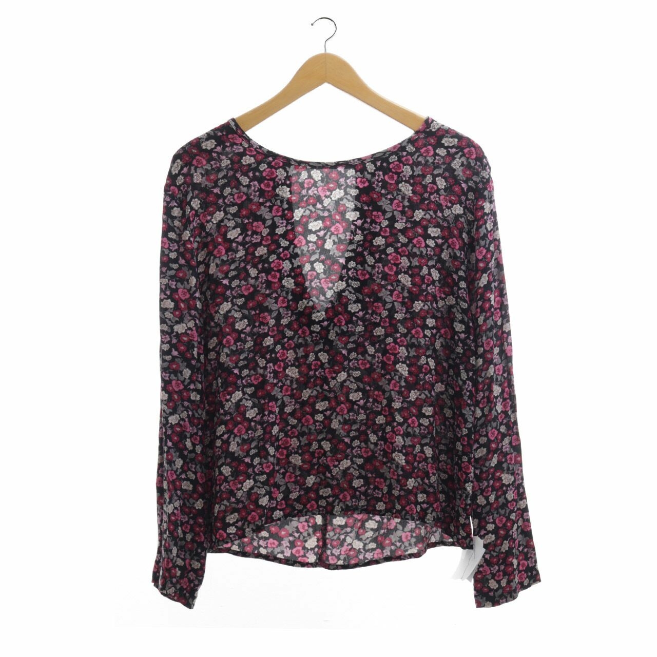 H&M Black Floral Blouse