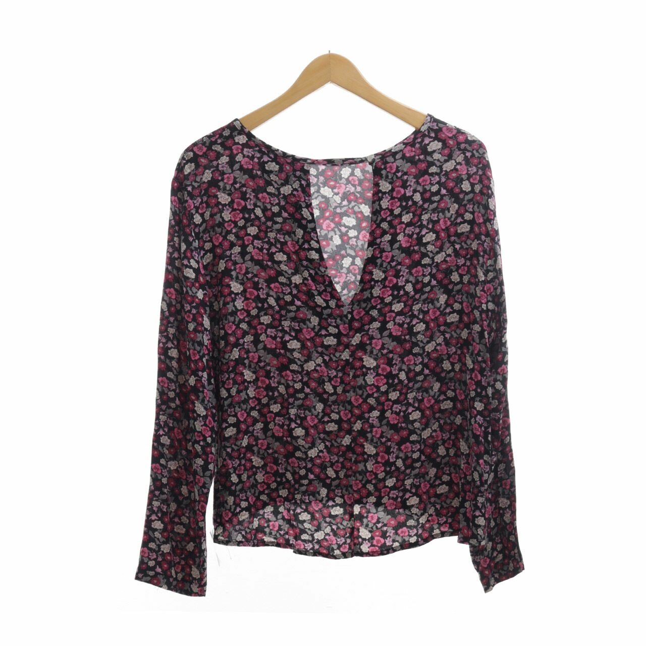 H&M Black Floral Blouse