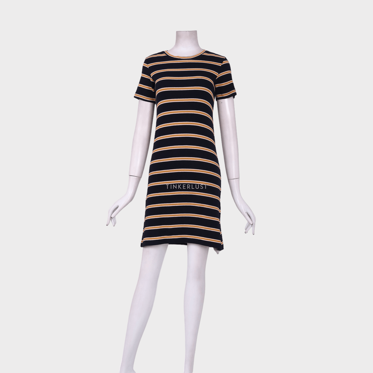 Pull & Bear Navy & Mustard Stripes Mini Dress