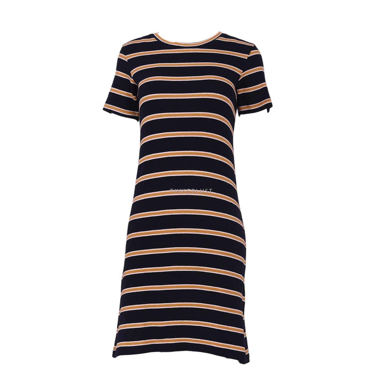 Pull & Bear Navy & Mustard Stripes Mini Dress