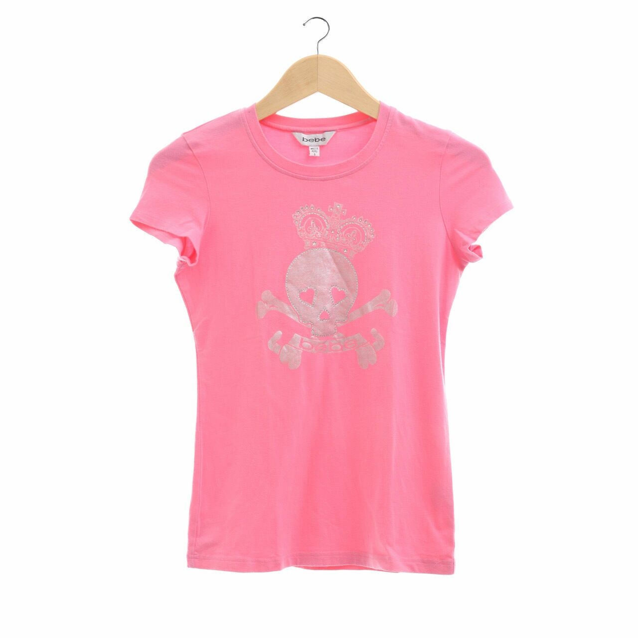 Bebe Pink Skull T-Shirt