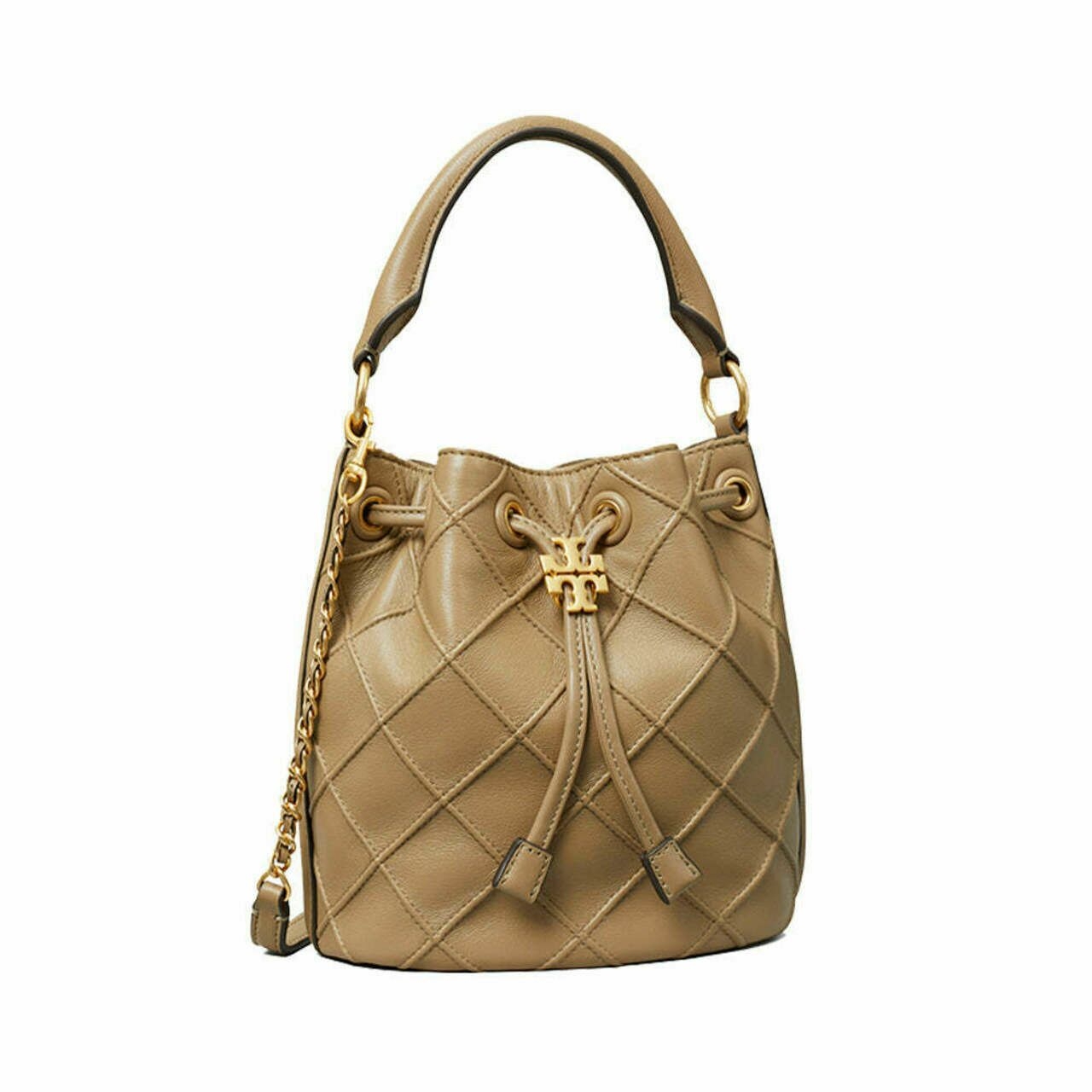 Tory Burch Fleming Soft Small Bucket Bag Pebblestone